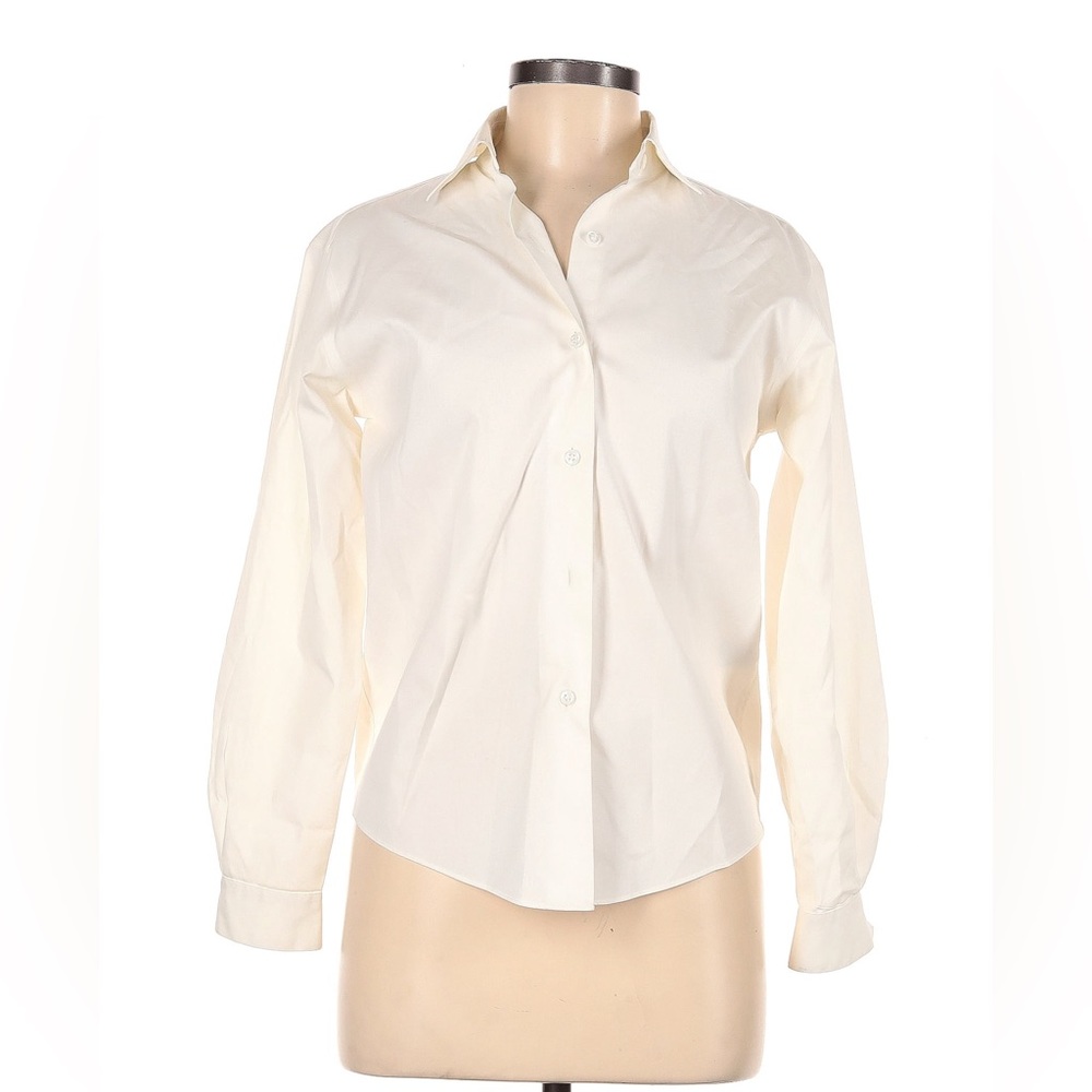 Talbots New Cream wrinkle resistant 100% cotton button down blouses